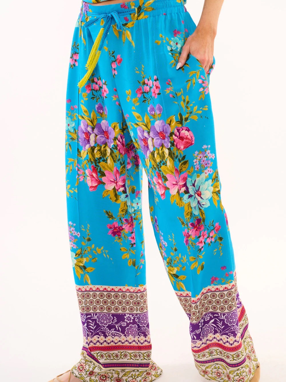 NWT Aratta Garden of Eden Floral Wide-Leg Pants Small S